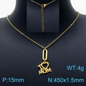 SS Gold-Plating Necklace - KN201659-Z