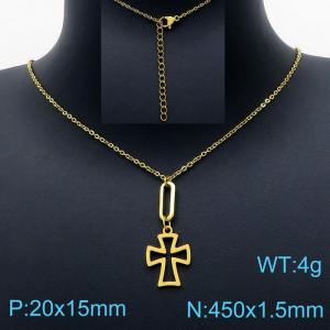 SS Gold-Plating Necklace - KN201661-Z