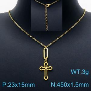 SS Gold-Plating Necklace - KN201663-Z