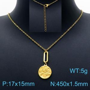 SS Gold-Plating Necklace - KN201665-Z
