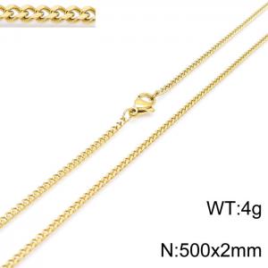SS Gold-Plating Necklace - KN201685-Z