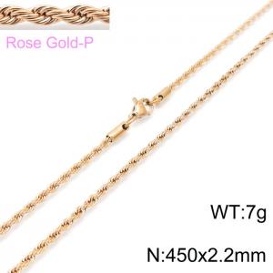SS Rose Gold-Plating Necklace - KN201687-Z