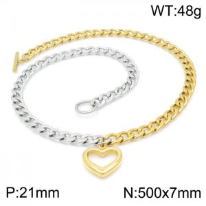 SS Gold-Plating Necklace - KN201703-Z
