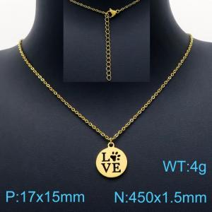 SS Gold-Plating Necklace - KN201718-Z