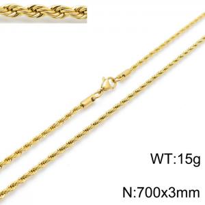 SS Gold-Plating Necklace - KN201801-Z