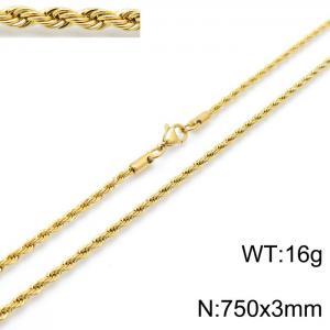 SS Gold-Plating Necklace - KN201802-Z
