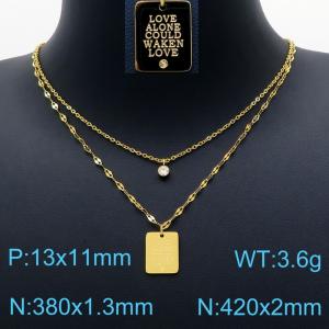 SS Gold-Plating Necklace - KN202164-KLX