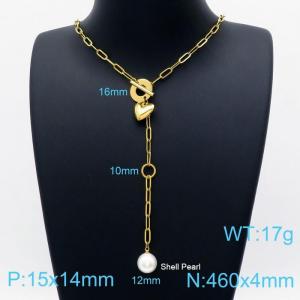 SS Gold-Plating Necklace - KN202175-Z