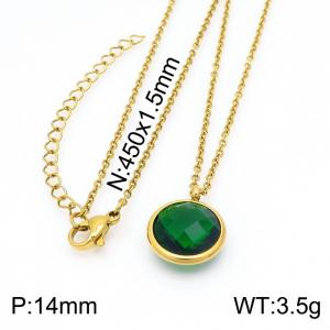 Stainless Steel Stone Necklace - KN202998-K