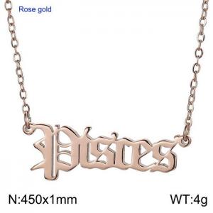 SS Rose Gold-Plating Necklace - KN203195-BLX