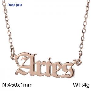 SS Rose Gold-Plating Necklace - KN203196-BLX