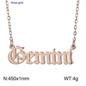 SS Rose Gold-Plating Necklace - KN203198-BLX