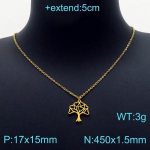 SS Gold-Plating Necklace - KN203206-Z