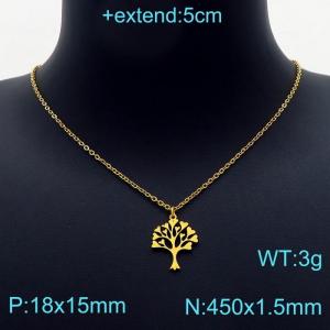 SS Gold-Plating Necklace - KN203216-Z