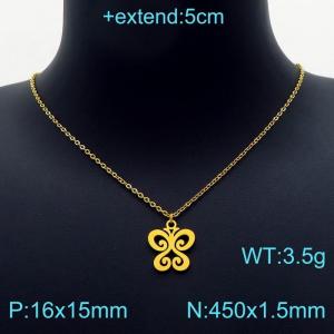 SS Gold-Plating Necklace - KN203217-Z