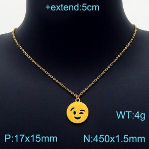 SS Gold-Plating Necklace - KN203218-Z