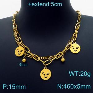 SS Gold-Plating Necklace - KN203261-Z