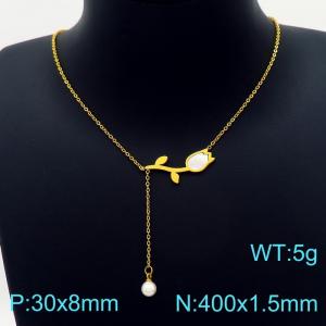 SS Gold-Plating Necklace - KN203385-KFC