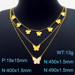 SS Gold-Plating Necklace - KN203388-KFC