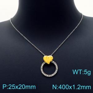 Stainless Steel Stone Necklace - KN203401-GC