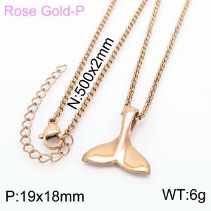 SS Rose Gold-Plating Necklace - KN203424-KHX