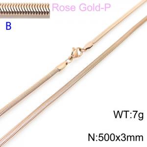 SS Rose Gold-Plating Necklace - KN203522-Z