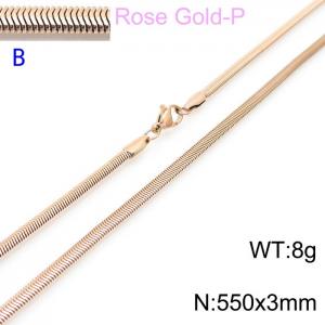 SS Rose Gold-Plating Necklace - KN203523-Z