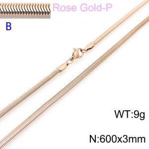 SS Rose Gold-Plating Necklace - KN203524-Z