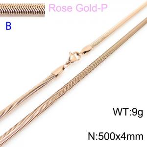 SS Rose Gold-Plating Necklace - KN203531-Z
