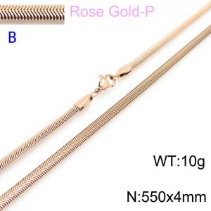 SS Rose Gold-Plating Necklace - KN203532-Z