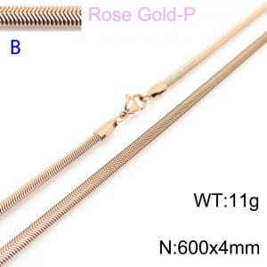 SS Rose Gold-Plating Necklace - KN203533-Z
