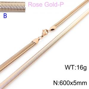 SS Rose Gold-Plating Necklace - KN203542-Z