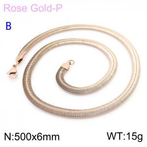 SS Rose Gold-Plating Necklace - KN203555-Z