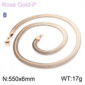 SS Rose Gold-Plating Necklace - KN203556-Z