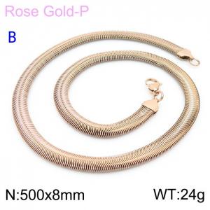 SS Rose Gold-Plating Necklace - KN203570-Z