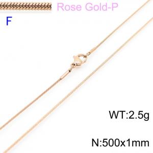 SS Rose Gold-Plating Necklace - KN203579-Z