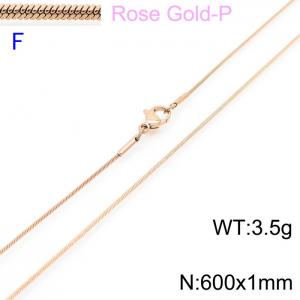 SS Rose Gold-Plating Necklace - KN203581-Z
