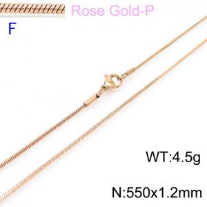 SS Rose Gold-Plating Necklace - KN203595-Z