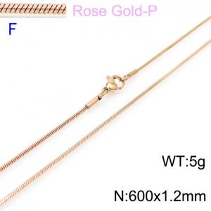 SS Rose Gold-Plating Necklace - KN203596-Z
