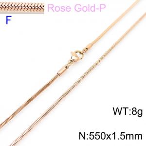 SS Rose Gold-Plating Necklace - KN203604-Z