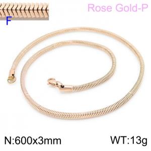 SS Rose Gold-Plating Necklace - KN203644-Z