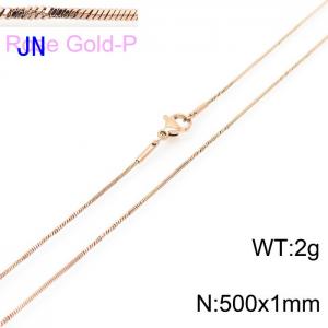 SS Rose Gold-Plating Necklace - KN203654-Z