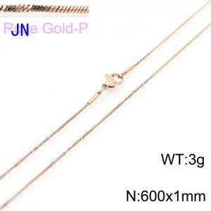 SS Rose Gold-Plating Necklace - KN203656-Z