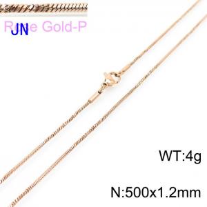 SS Rose Gold-Plating Necklace - KN203663-Z