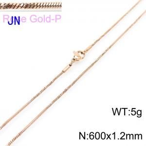 SS Rose Gold-Plating Necklace - KN203665-Z