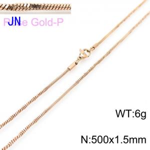 SS Rose Gold-Plating Necklace - KN203675-Z