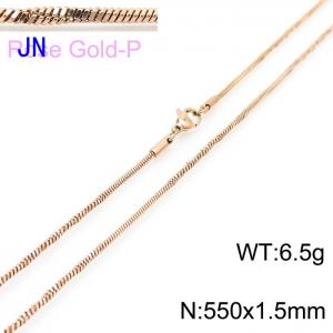 SS Rose Gold-Plating Necklace - KN203676-Z
