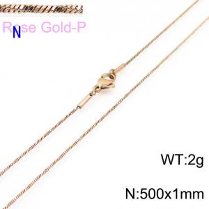 SS Rose Gold-Plating Necklace - KN203684-Z