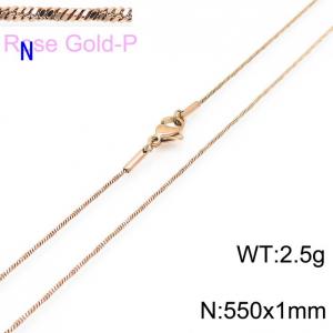 SS Rose Gold-Plating Necklace - KN203685-Z