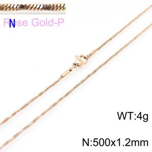 SS Rose Gold-Plating Necklace - KN203696-Z